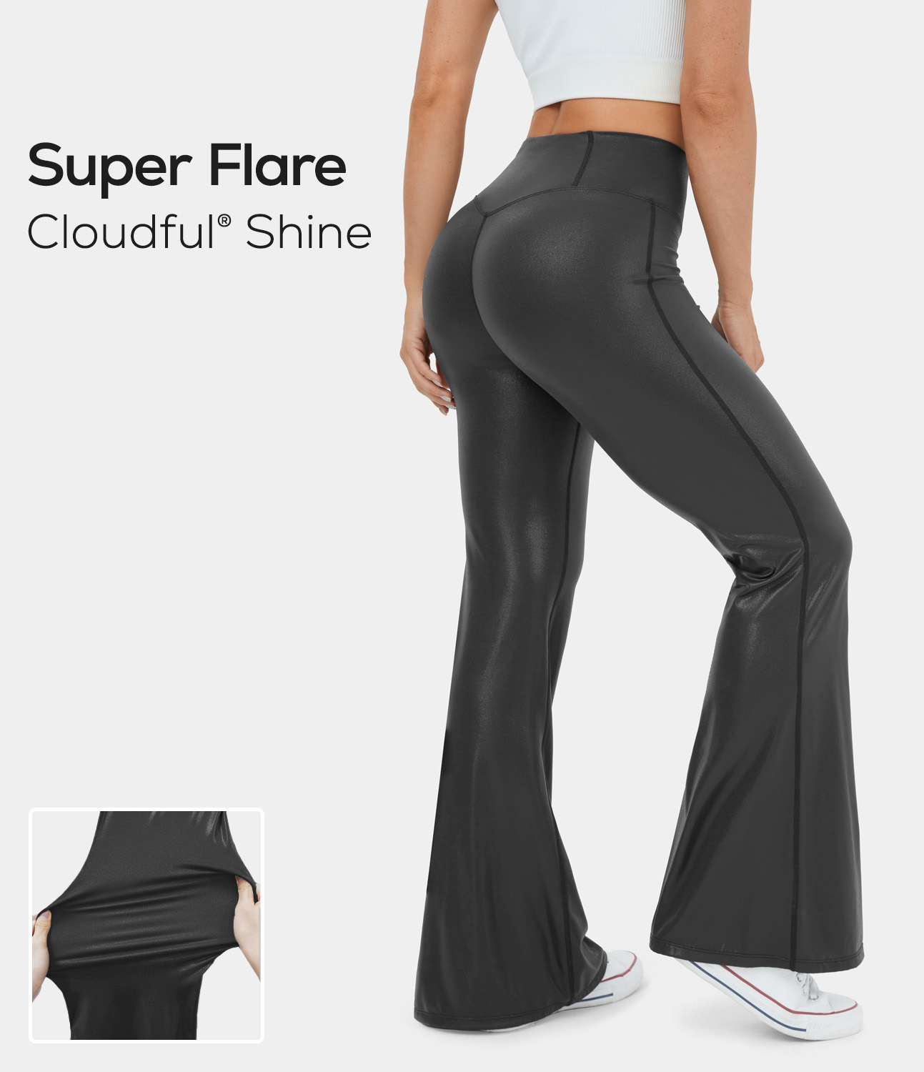 Women's Cloudful™ Shine Crossover Waisted Foil Print Stretchy Super