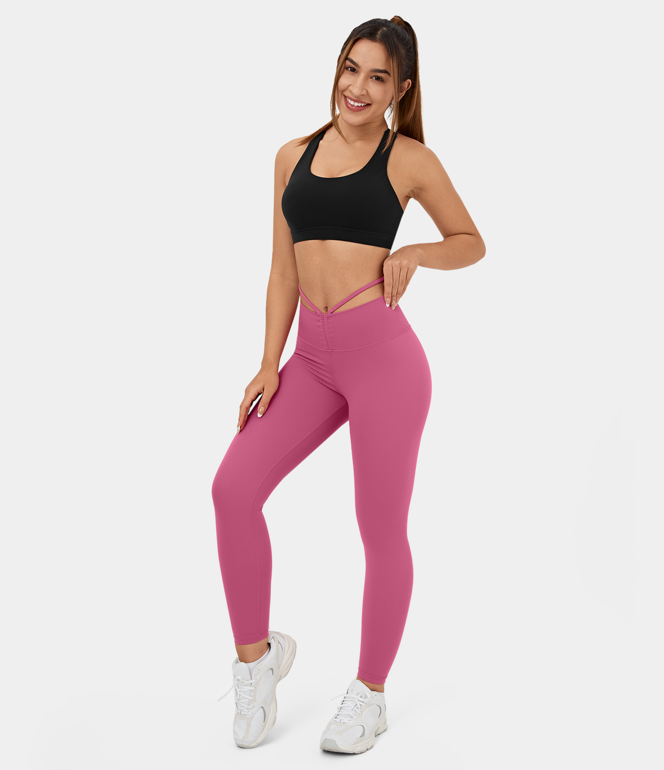 Leggings De Yoga Victoria's Secret à Lanières - Couleur Ombré Rose/gris - Taille XS - Neuf Avec étiquettes