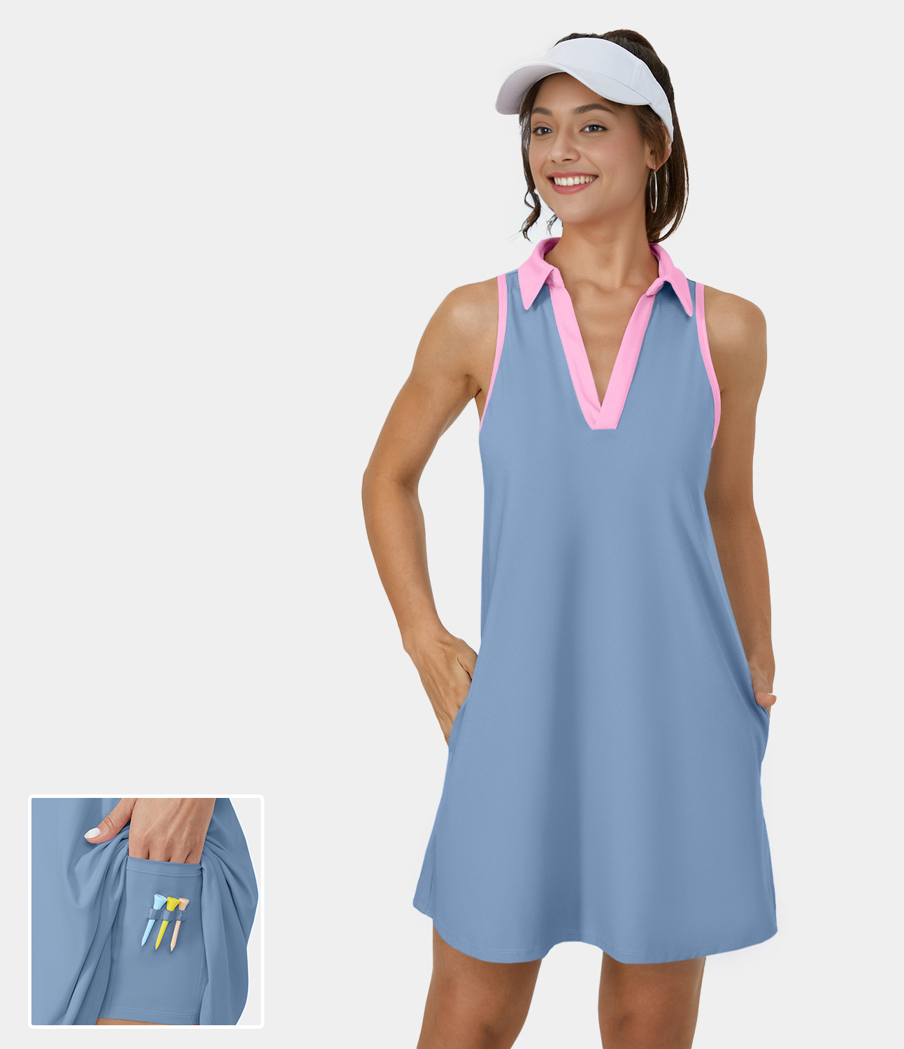 Women's Cloudful™ Air Collared V Neck Side Pocket 2Piece Golf Dress